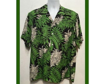 HS307  1940's vintage reproduction by “Kona Bay” rayon Hawaiian shirt.