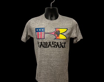 Vintage 70s Kawasaki MX T-shirt: New Black Cotton - Etsy Canada