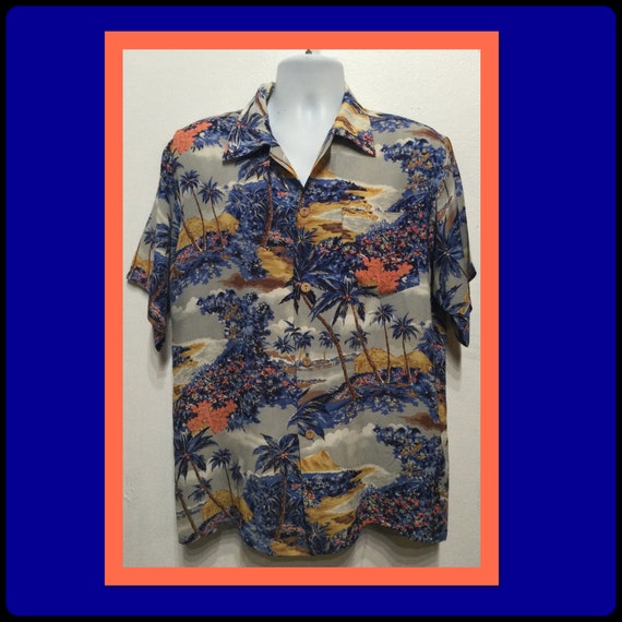 1950s hawaiian shirt rayon - Gem