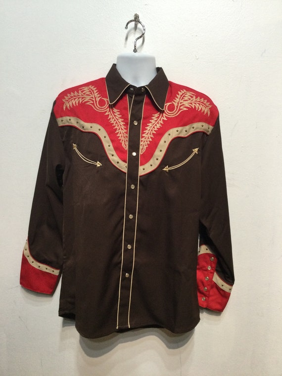 1950s vintage reproduction embroidered western sh… - image 10