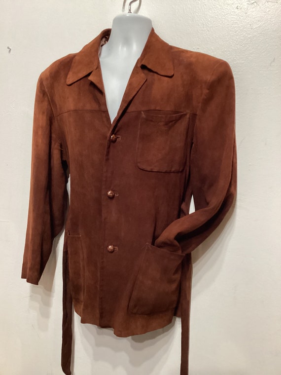 Vintage 1950s belted suede Hollywood jacket by Fr… - image 4