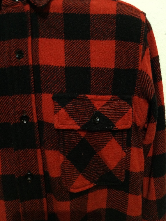 Vintage 1950s Wool Buffalo Plaid Shirt by Towncra… - image 3