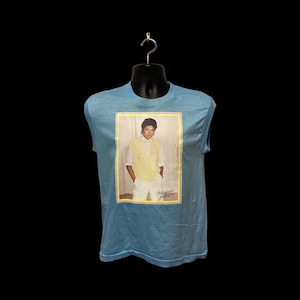 Vintage Original 1980's Michael Jackson Decal Sleeveless Cutoff T