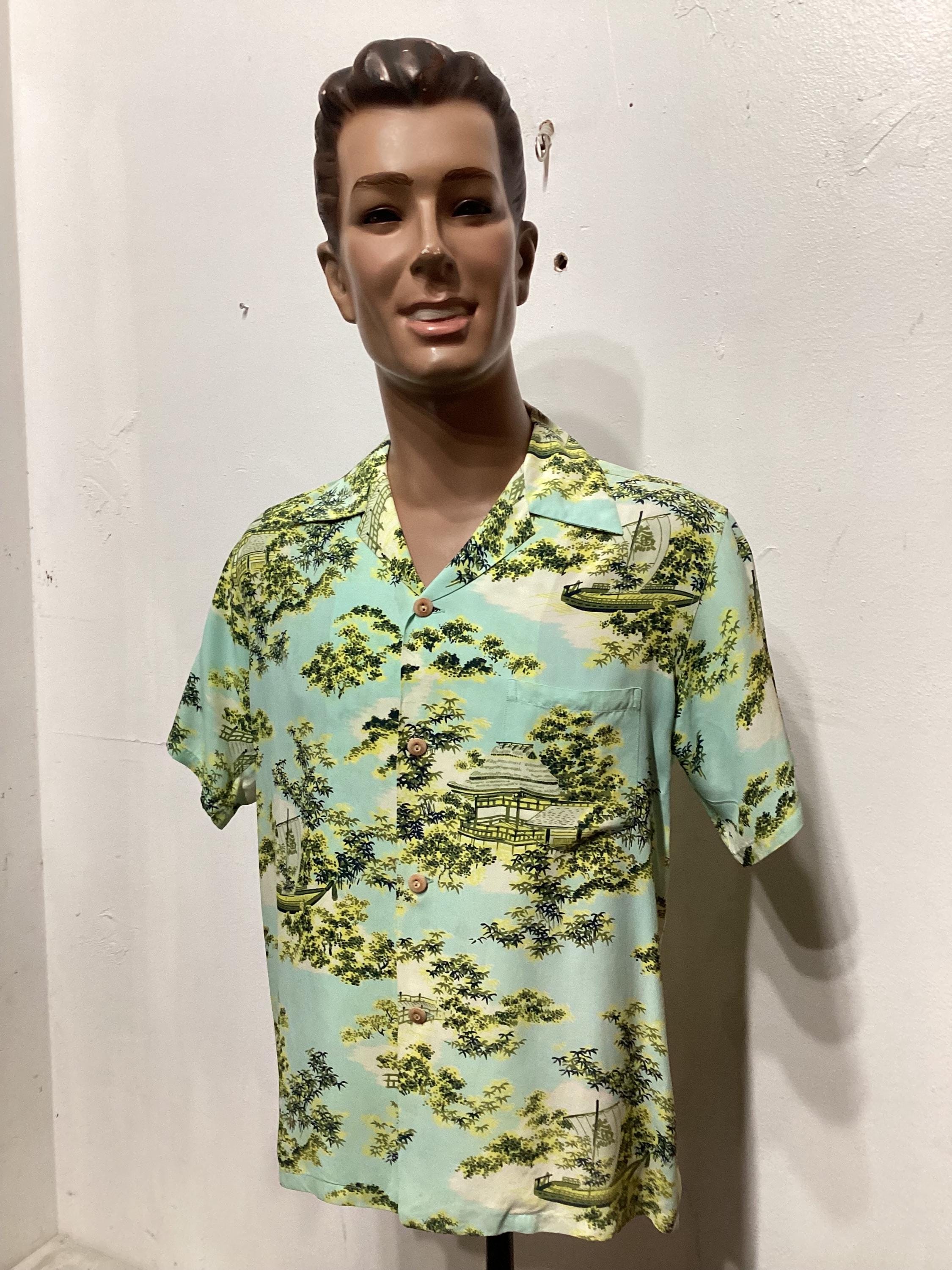 HS234 Vintage 1950s Rayon Hawaiian Shirt by Soott of Hawaii
