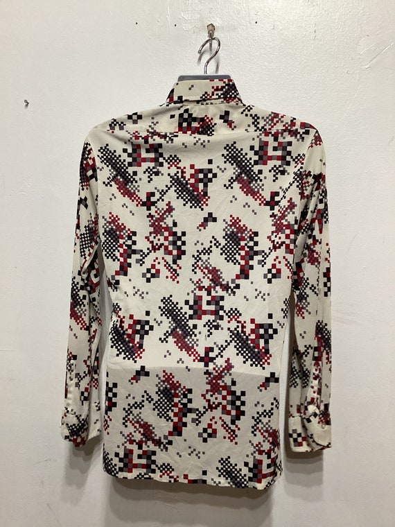 Vintage 1970s polyester print shirt by David Hans… - image 5