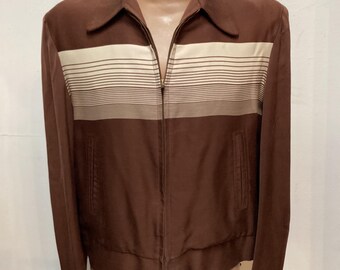 MV139 Vintage 1950's Two Tone Gradient Stripe Gabardine Jacket by