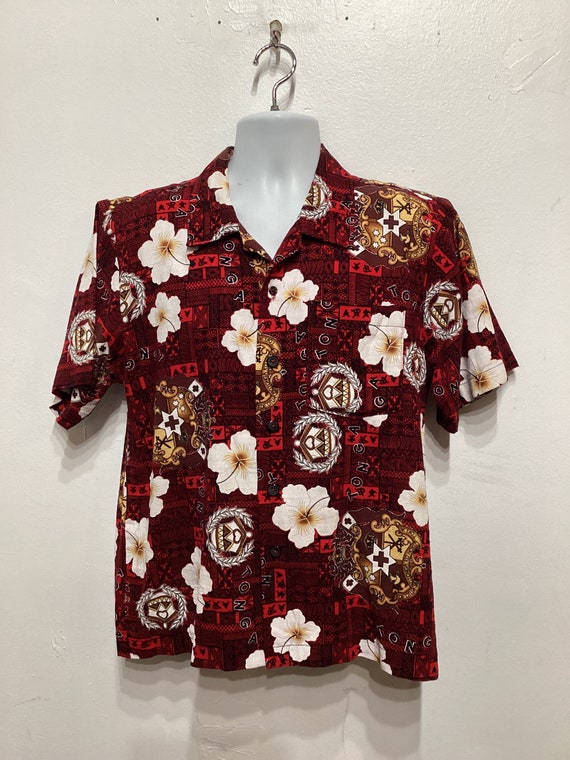Vintage 1960s/70s bark cloth cotton Hawaiian shirt - image 10