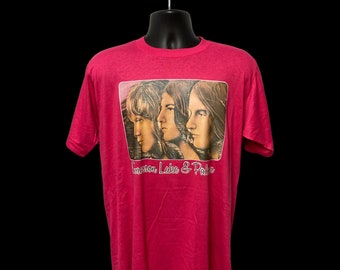 Vintage original 1975 Emerson lake & Palmer band decal t-shirt deadstock E180