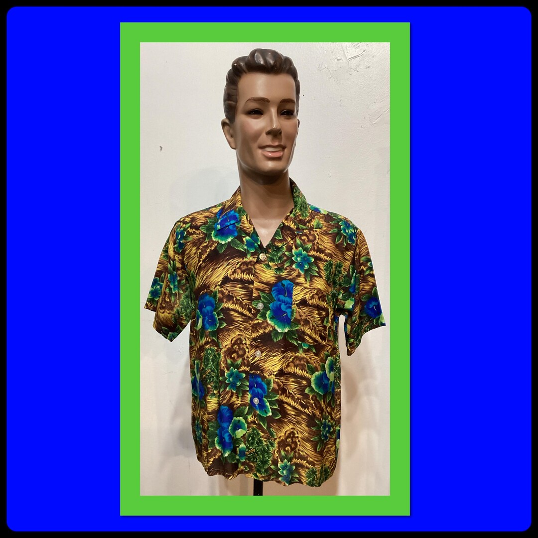 トップス 50s Reef rayon Hawaiian shirt HS316 Vintage 1950's/60's Rayon Hawaiian Shirt by Sun & Surf