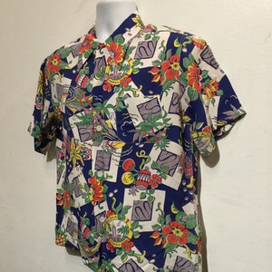 Vintage 1940s Rayon Hawaiian Shirt. Size Medium - Etsy