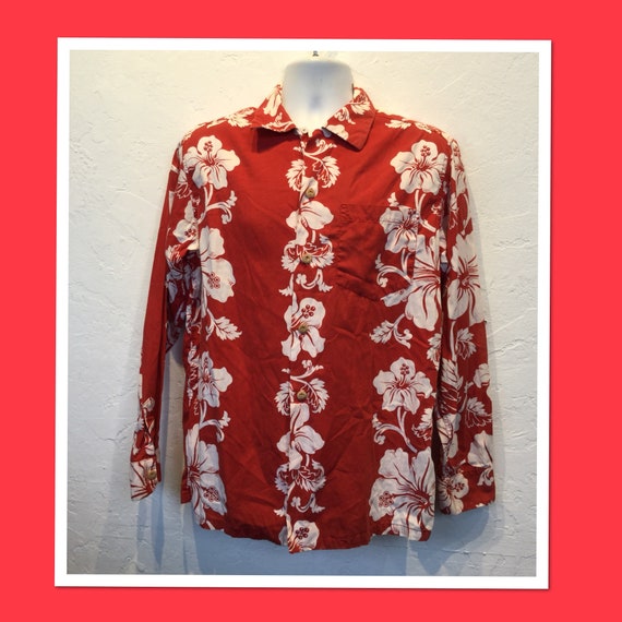Vintage 1950s border print long sleeve cotton Hawa