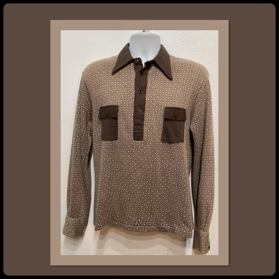 MV010 Vintage 1960's/70's Pullover Long Sleeve Knit Shirt by Luigi. Size  Large - Etsy