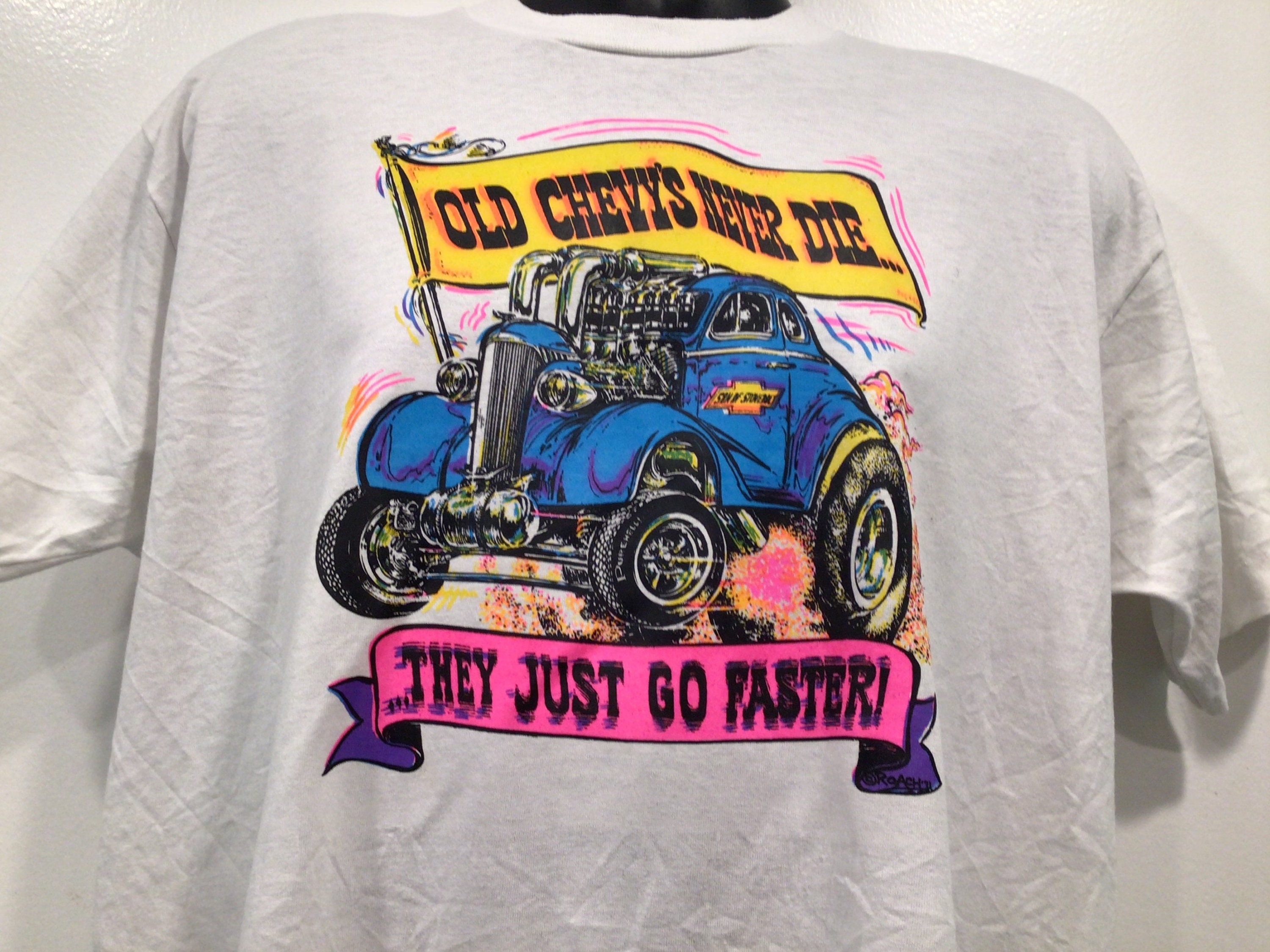 Vintage Original 1971 Old Chevys Never Die Dc Tee, Size Xl…j64