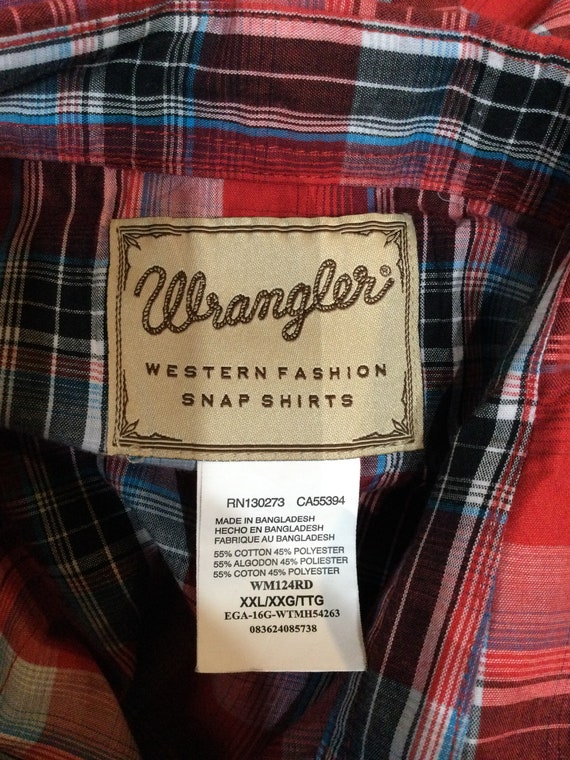 Vintage plaid western shirt by Wrangler Size XX l… - image 2