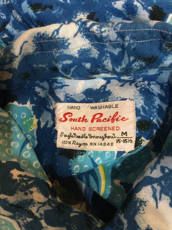 Vintage 1950s/60s rayon Hawaiian shirt by South P… - image 2