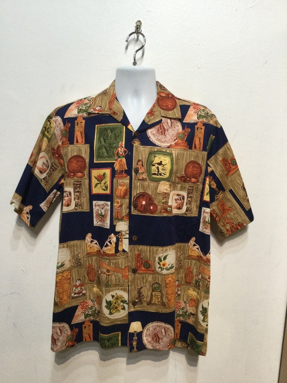 Vintage tiki Hawaiian shirt by The Hawaiian Origi… - image 9