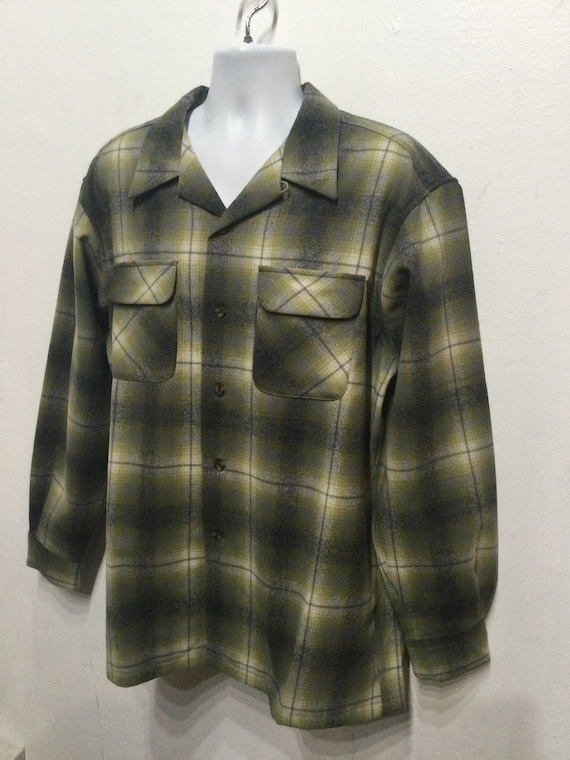 アリエル60s PENDLETON board shirt shadow Vintage Blue/Tan Pendleton Shadow Plaid Board Shirt SZ M