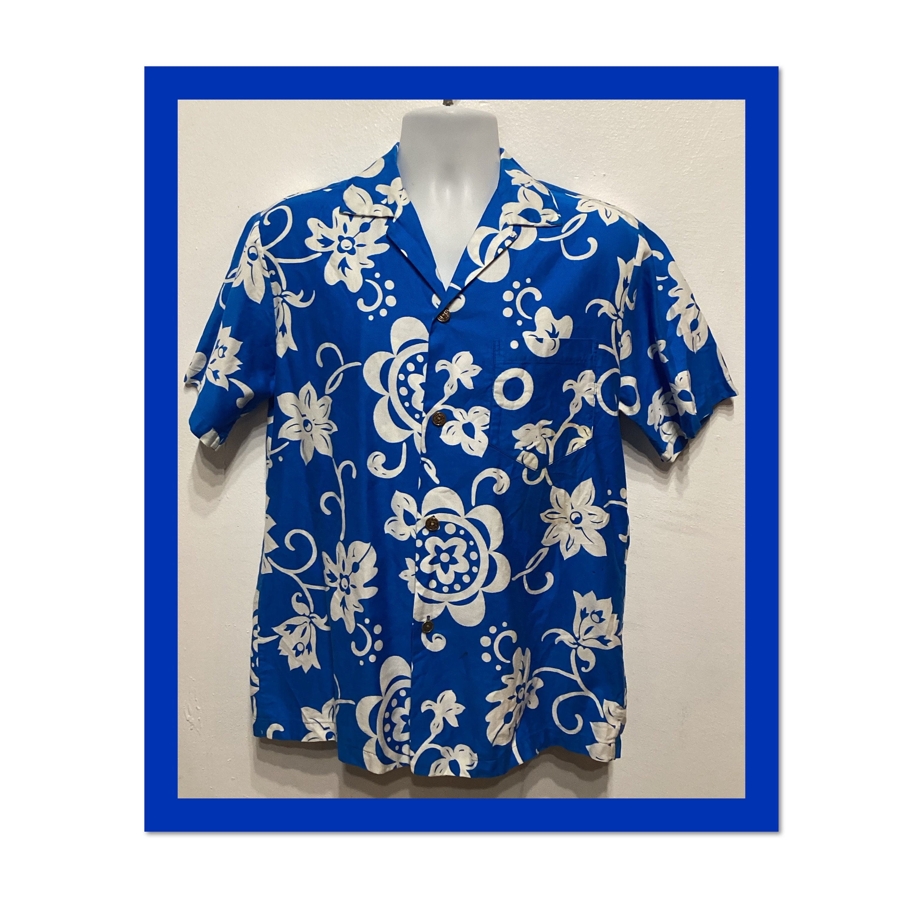 1960s Cotton Hawaiian Shirt by Royal Hawaiian. (sold as Is) Size  