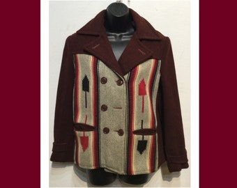 WV001 Chaqueta vintage de Chimayo del suroeste "RARE" de la década de 1930