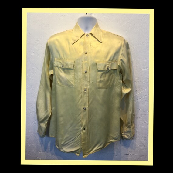 Vintage1950s yellow silk western shirt