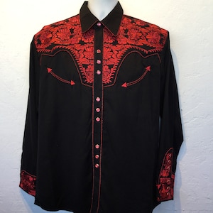 1950s Vintage Reproduction Embroidered Western Shirt. - Etsy