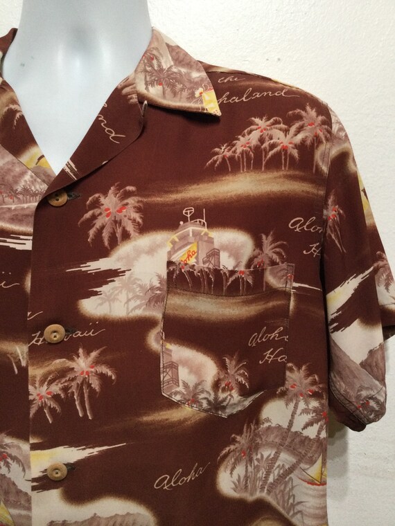 Vintage 1950s rayon Hawaiian shirt - image 8