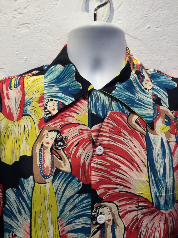 1940s vintage reproduction Hawaiian shirt by Kona… - image 5