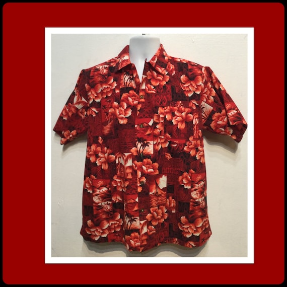 Vintage 1950s hawaiian shirt. Size medium