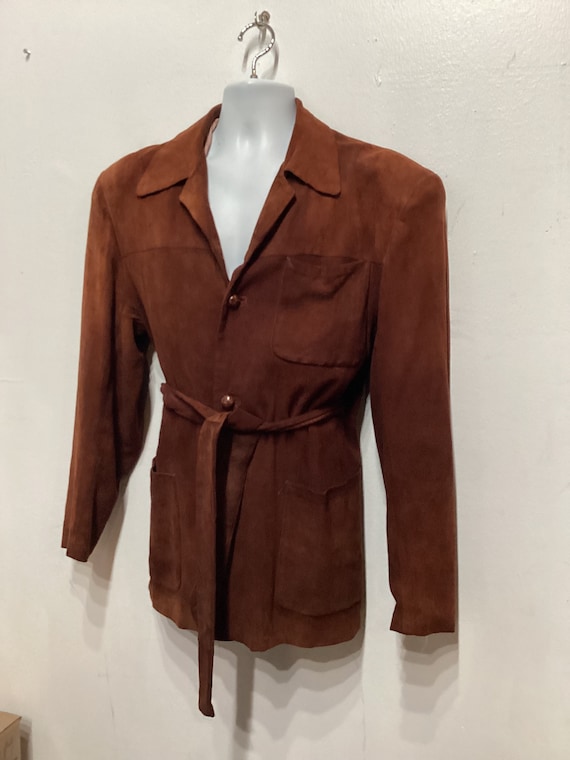 Vintage 1950s belted suede Hollywood jacket by Fr… - image 10
