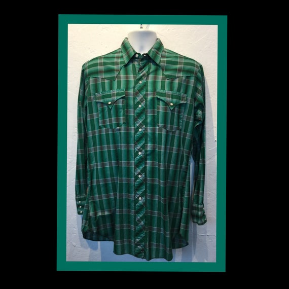 Vintage 1950s Levi cotton plaid western shirt
