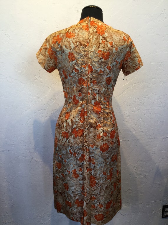 Vintage 1950s printed floral dress 30" waist - image 7