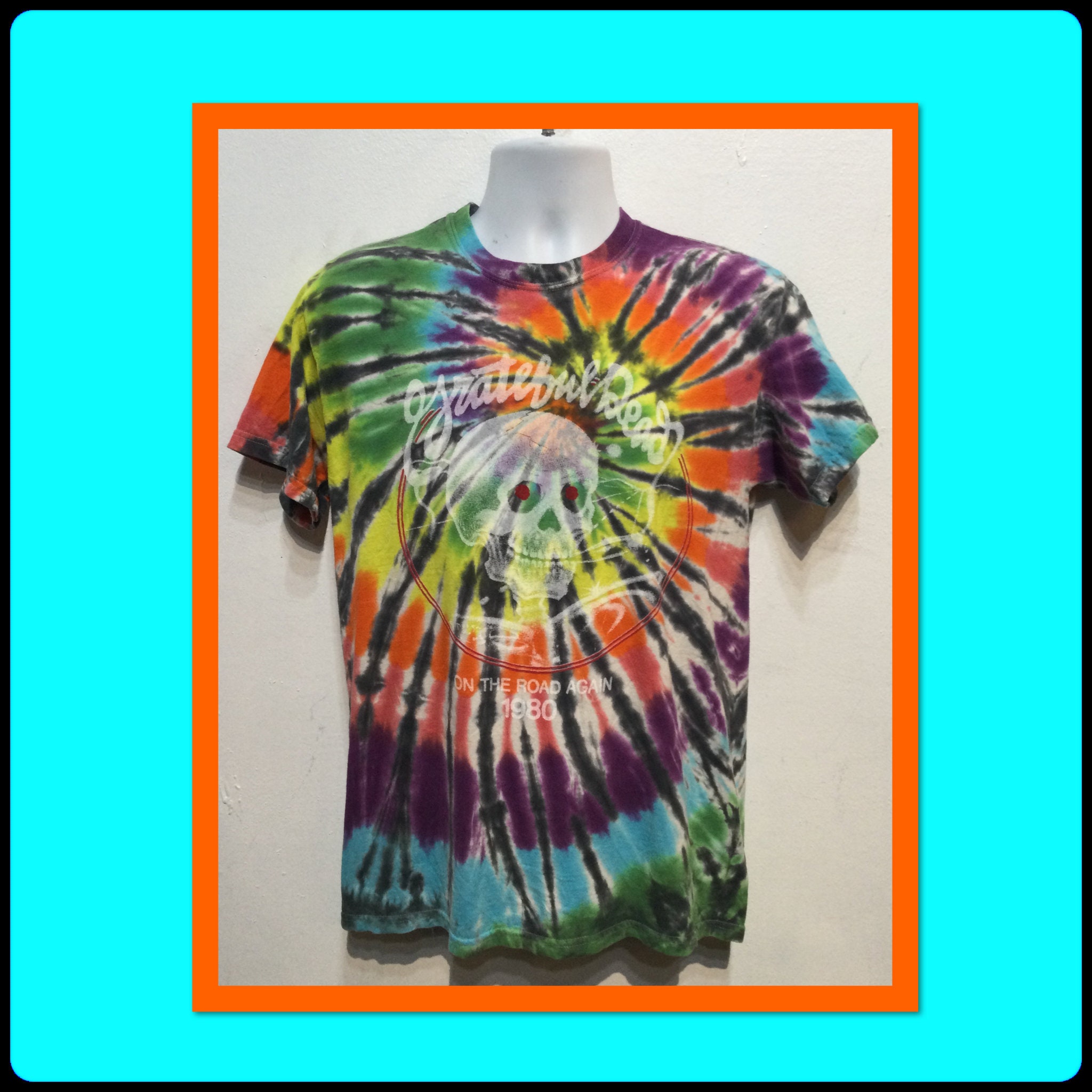 Vintage Printed Tie Dye Rock T-shirt - 