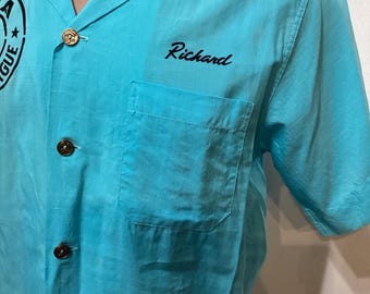MV237 Vintage 1950's Cotton Bowling Shirt by Hale-niu Honolulu