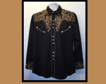 1950s vintage reproduction embroidered western shirt by Scully