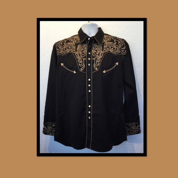1950s vintage reproduction embroidered western sh… - image 1
