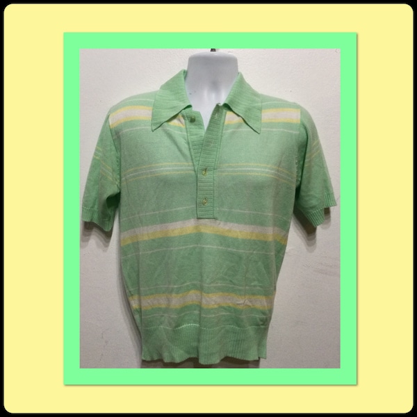Vintage two tone banlon style knit by  Mister Man Size medium