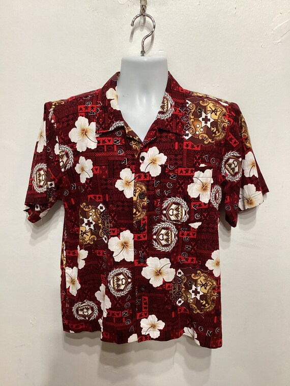Vintage 1960s/70s bark cloth cotton Hawaiian shirt - image 6