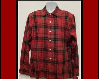 Vintage 1950s wool plaid shirt by Challa