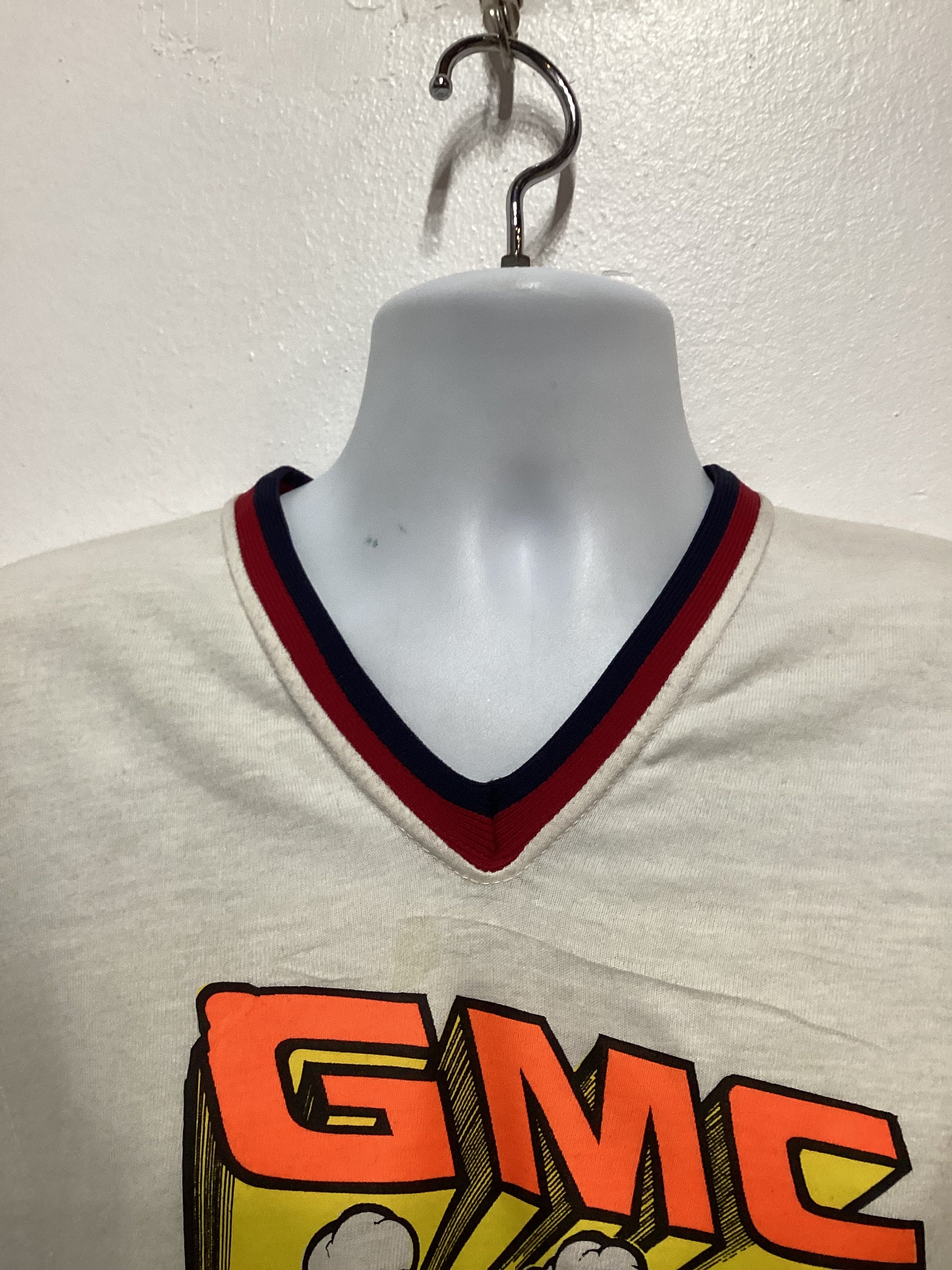 Vintage 1970s/80s GMC- Gimme Jimmy! Decal V-neck Tee. Size Large 