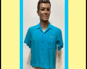 Vintage 1970s Bowling Shirt King Louie Shirt XL - Etsy