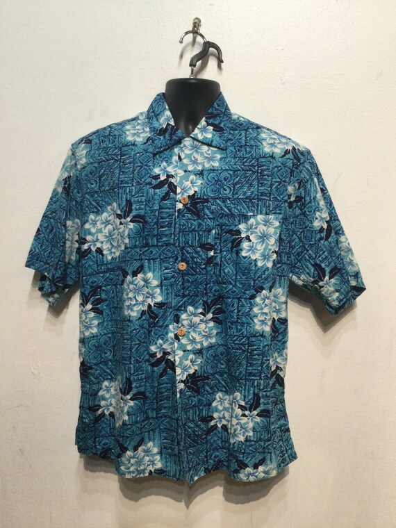 Vintage 1950s cotton Hawaiian shirt. Size large - image 5