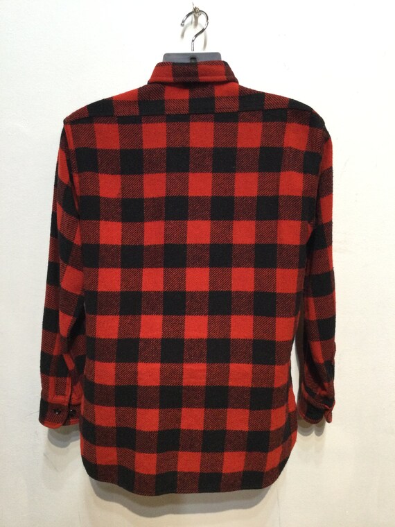 Vintage 1950s Wool Buffalo Plaid Shirt by Towncra… - image 5