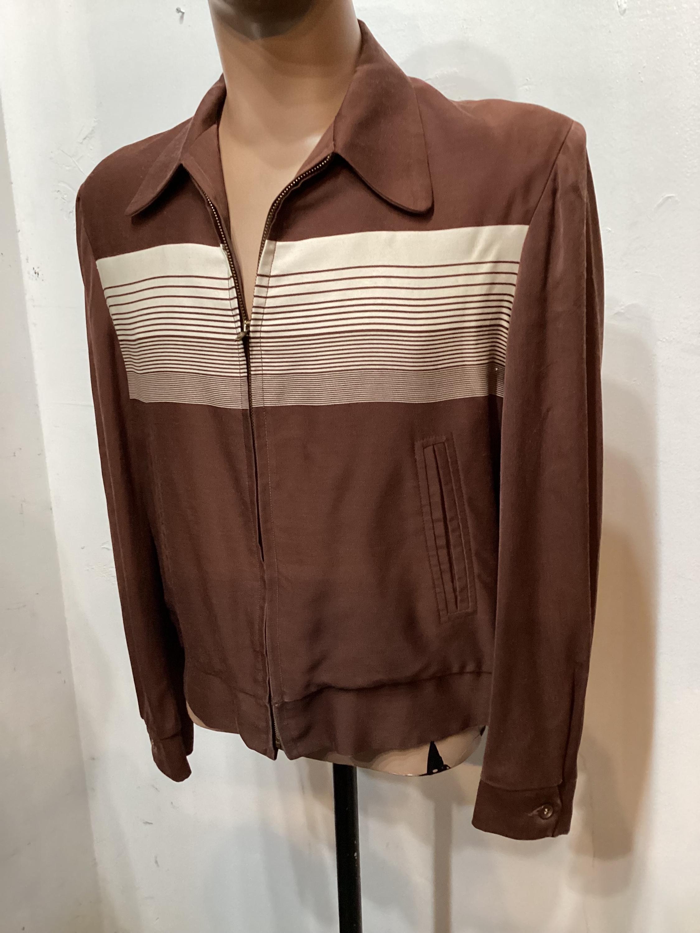 MV139 Vintage 1950's Two Tone Gradient Stripe Gabardine Jacket by