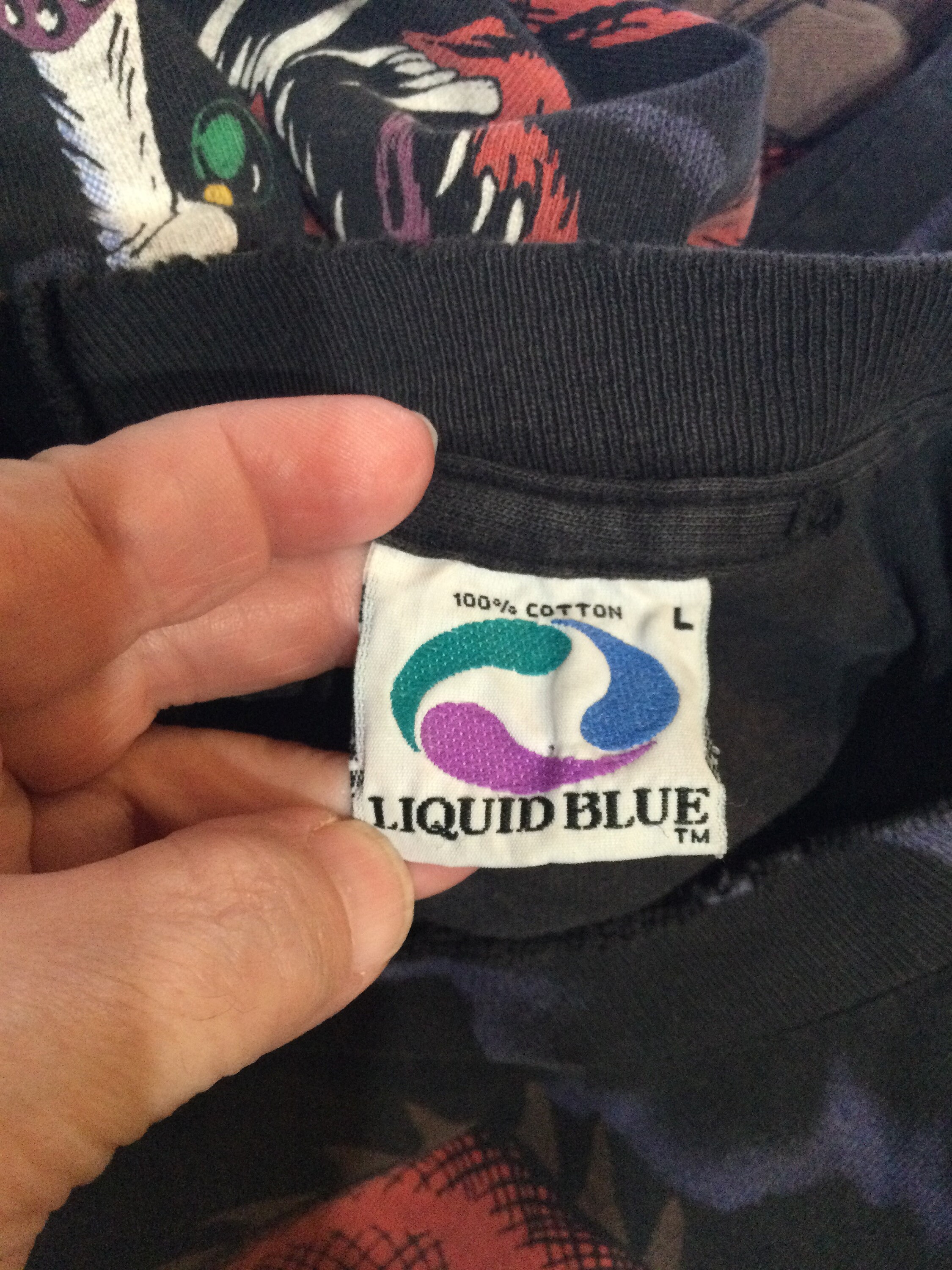 Vintage 1990's Original Dragon Print Tee by Liquid Blue. Size