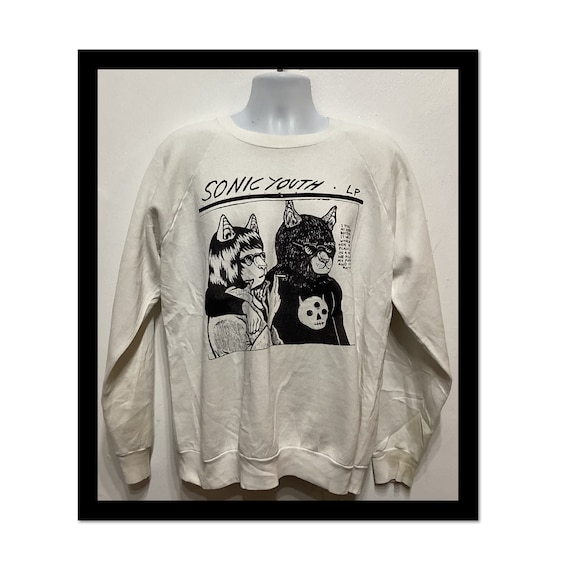 Vintage white printed sweatshirt- " Cats-Sonic Yo… - image 1