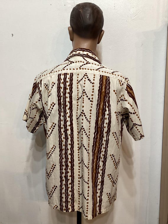 HS356  Vintage 1950's printed two tone cabana set… - image 5