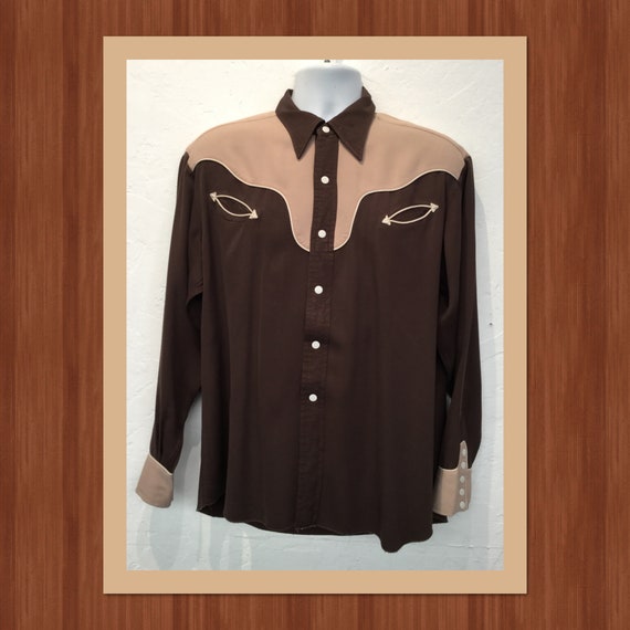 Vintage 1950s two tone western shirt