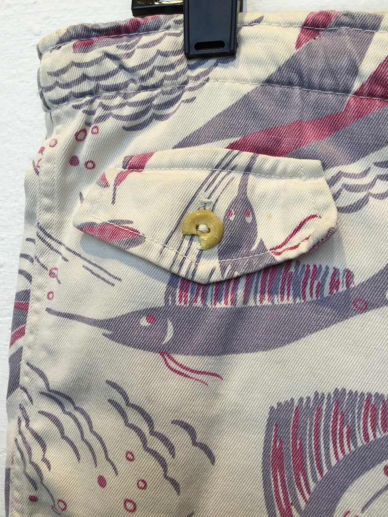 Vintage 1940s fish print 2-piece cabana set
