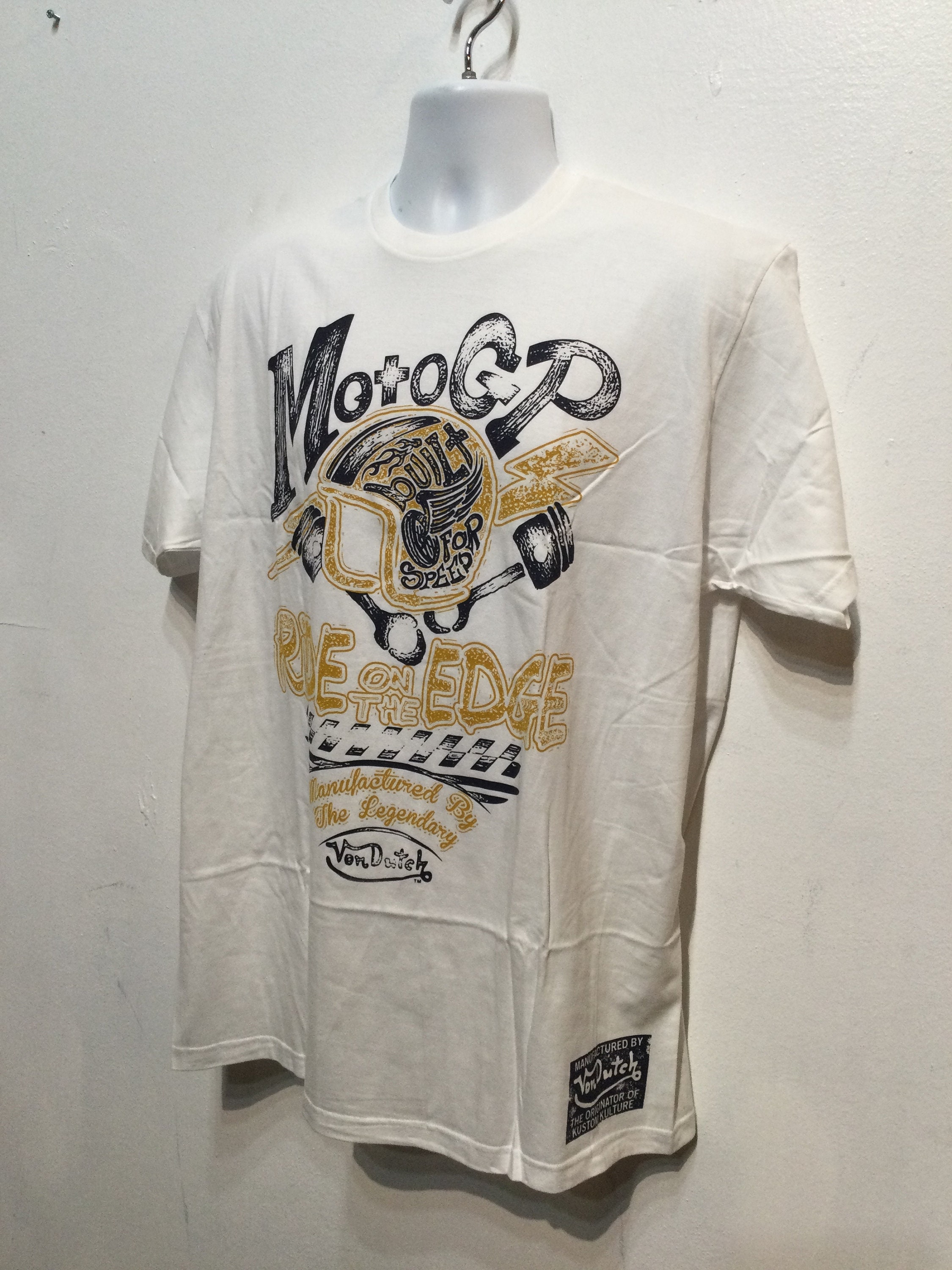 T-shirt Homme Duke D555 – Imprimé Moto, Manches Raglan, Tailles S à XXL, NEUF