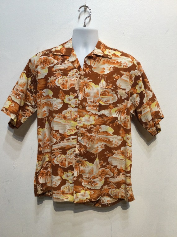 Vintage 1940s/50s cotton Hawaiian shirt. - image 9